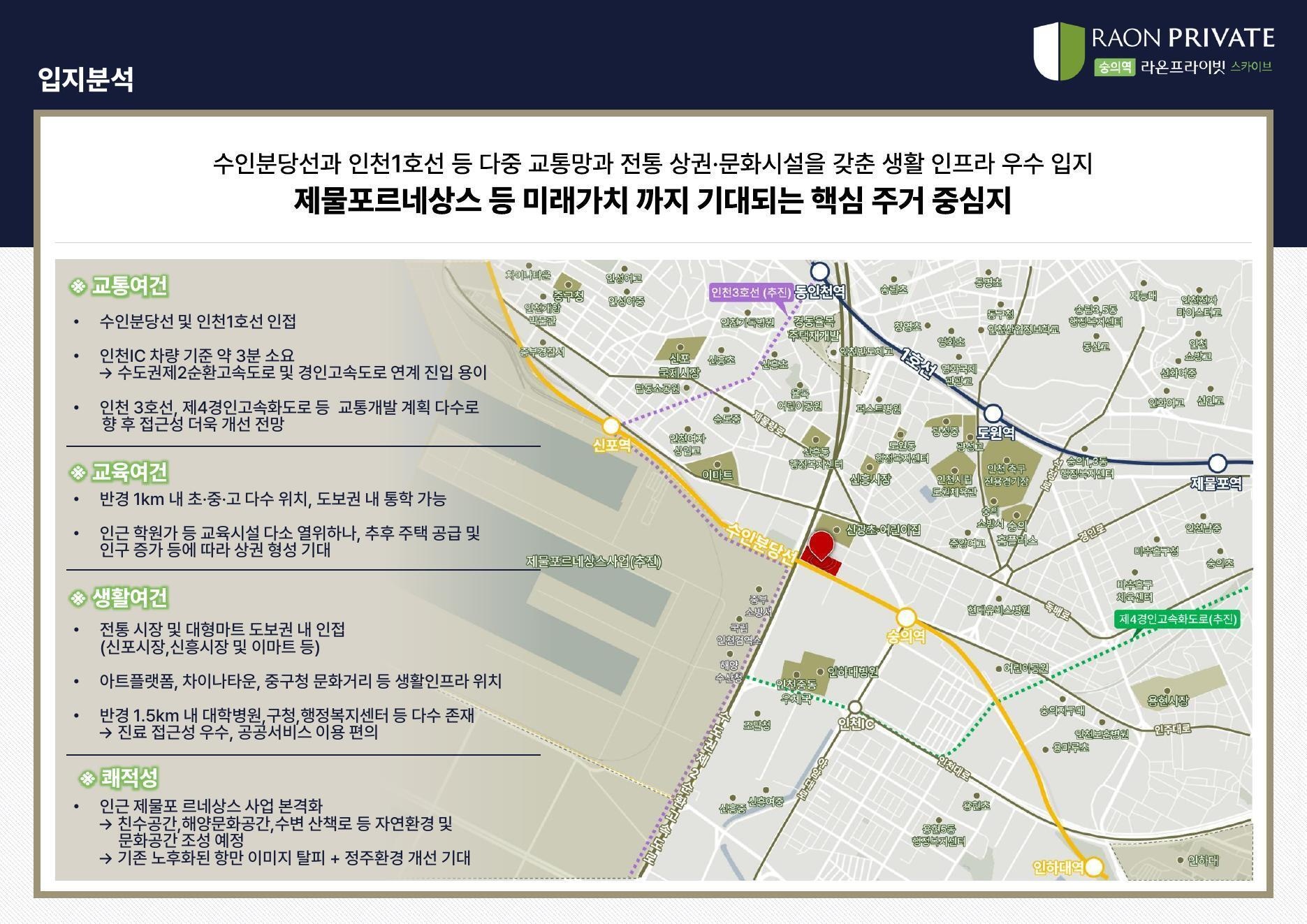숭의역 라온프라이빗 스카이브 입지분석